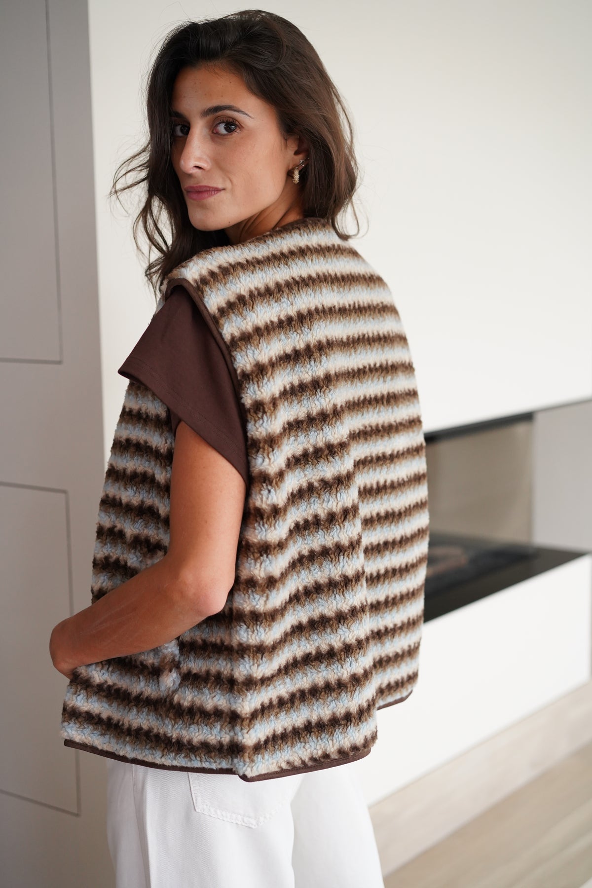 Gilet Sans Manches Erica marron