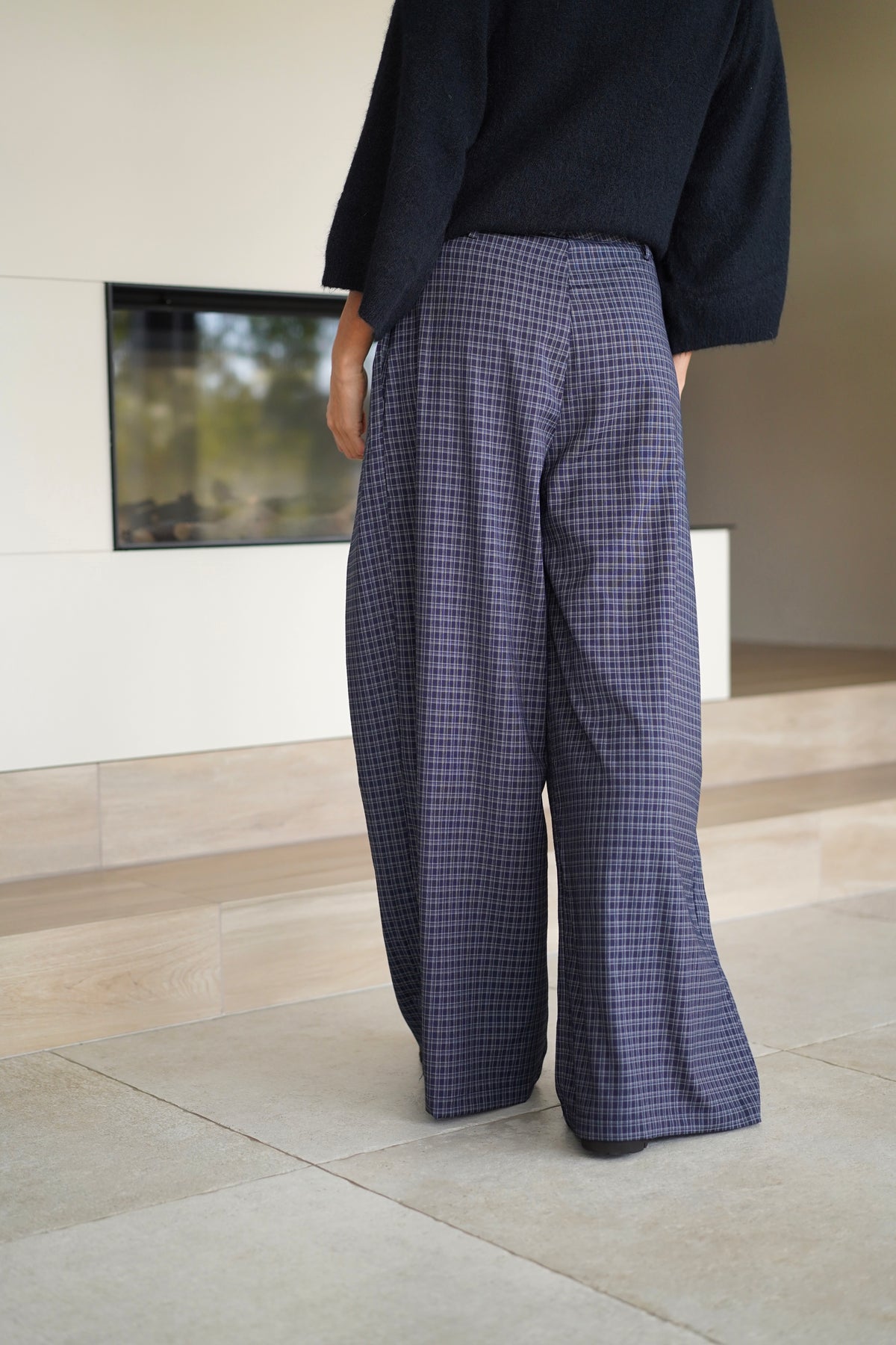 Pantalon Maxime carreaux bleus