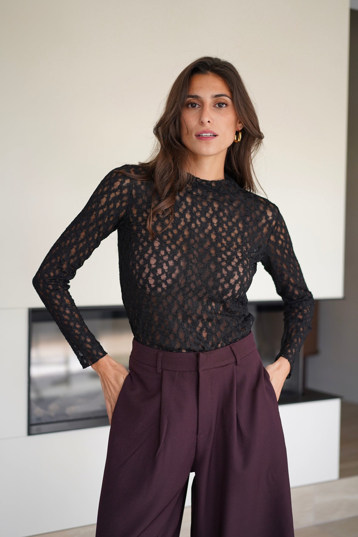 Top Dentelle Adrien noir