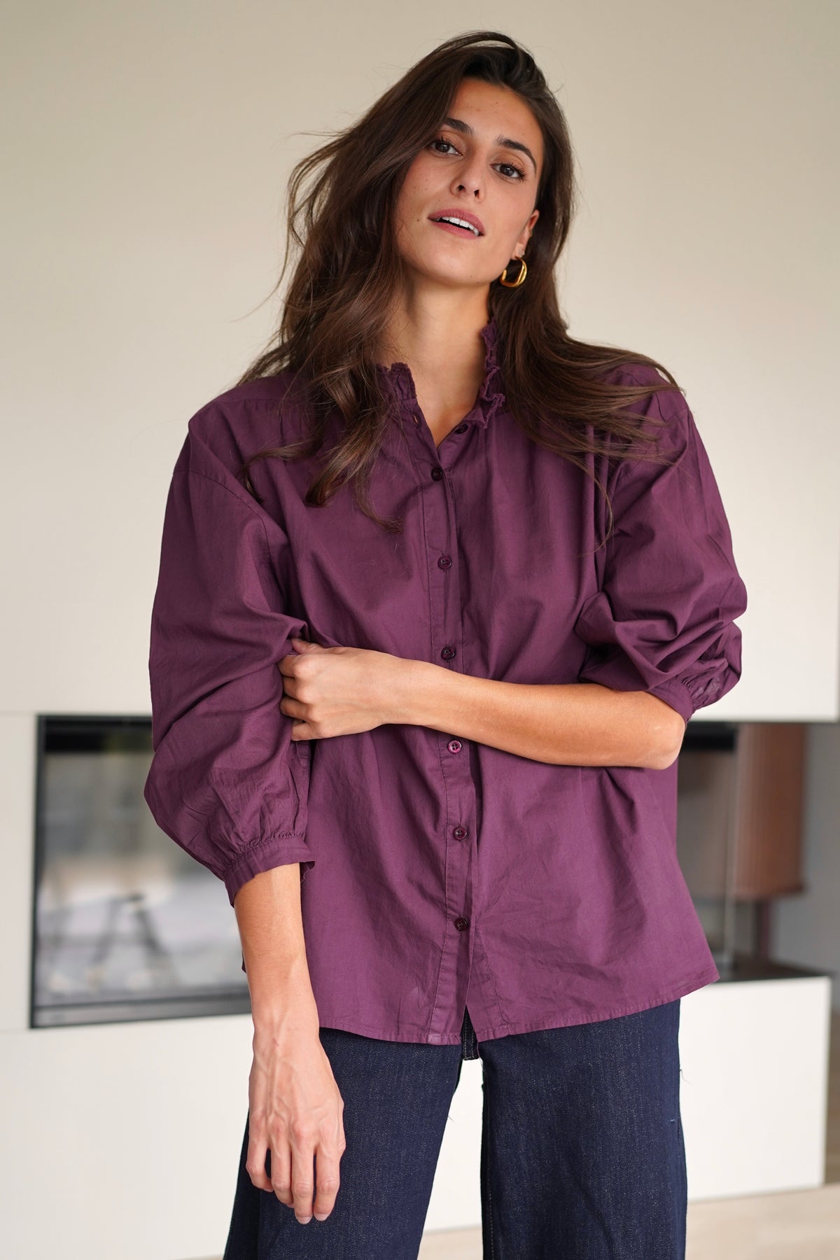 Chemise Léa bordeaux