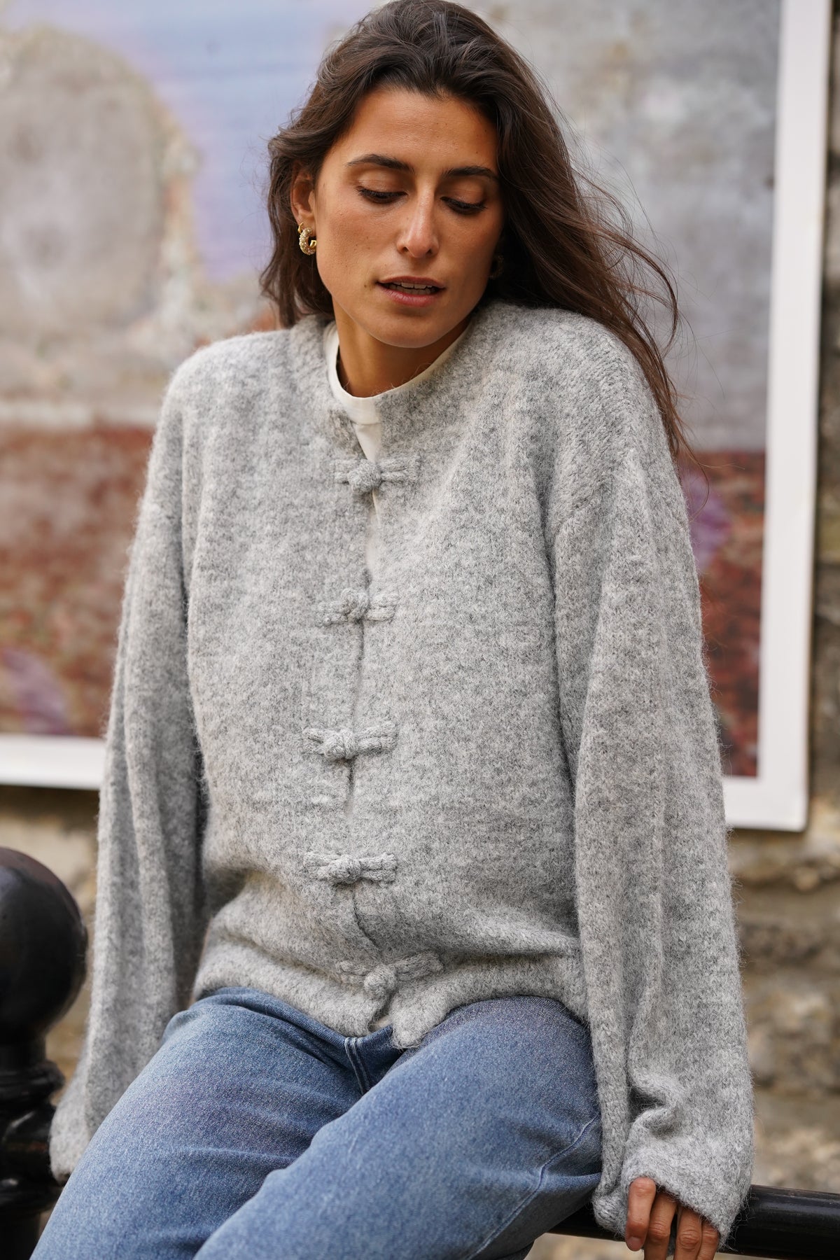 Gilet à noeuds Jules gris