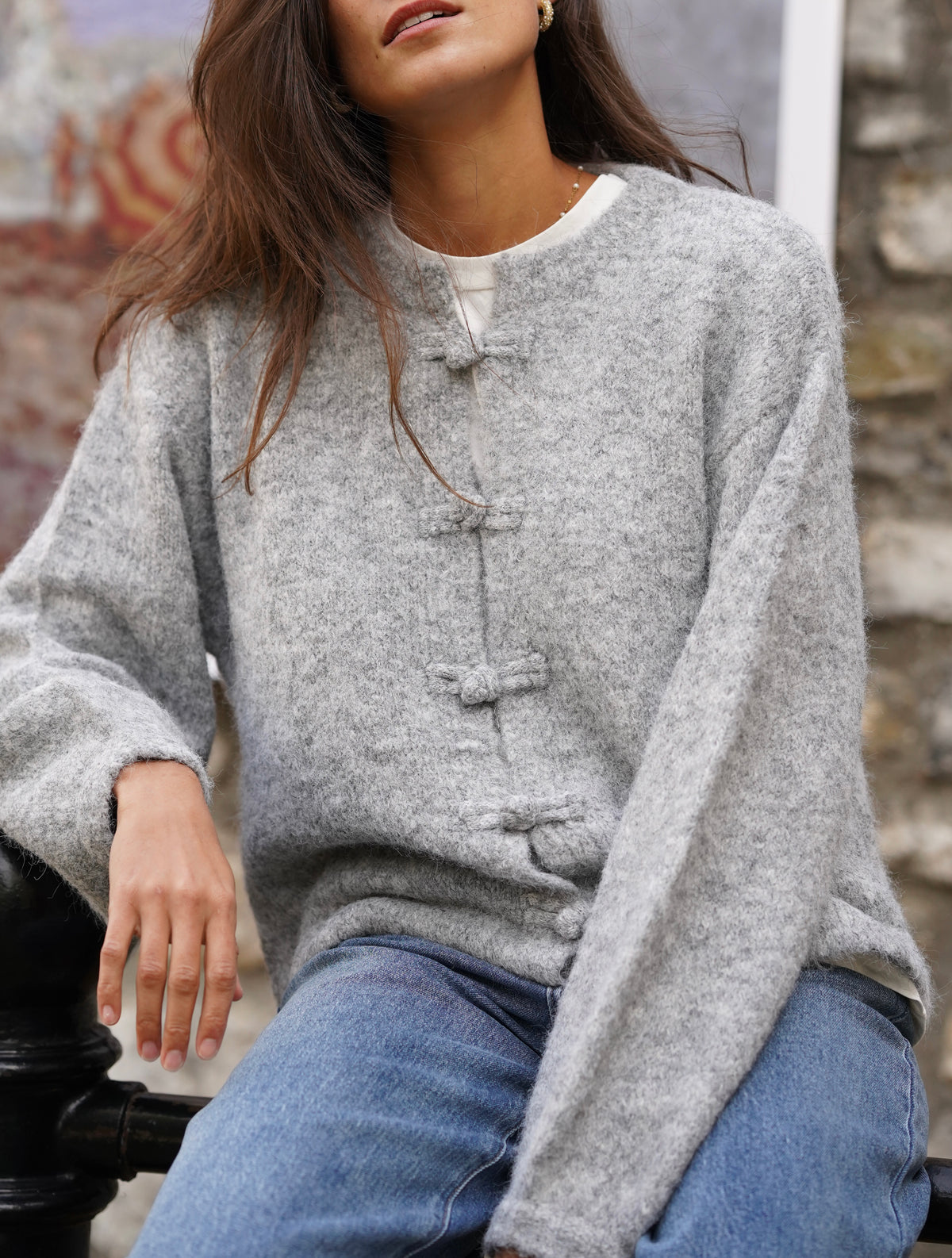 Gilet à noeuds Jules gris