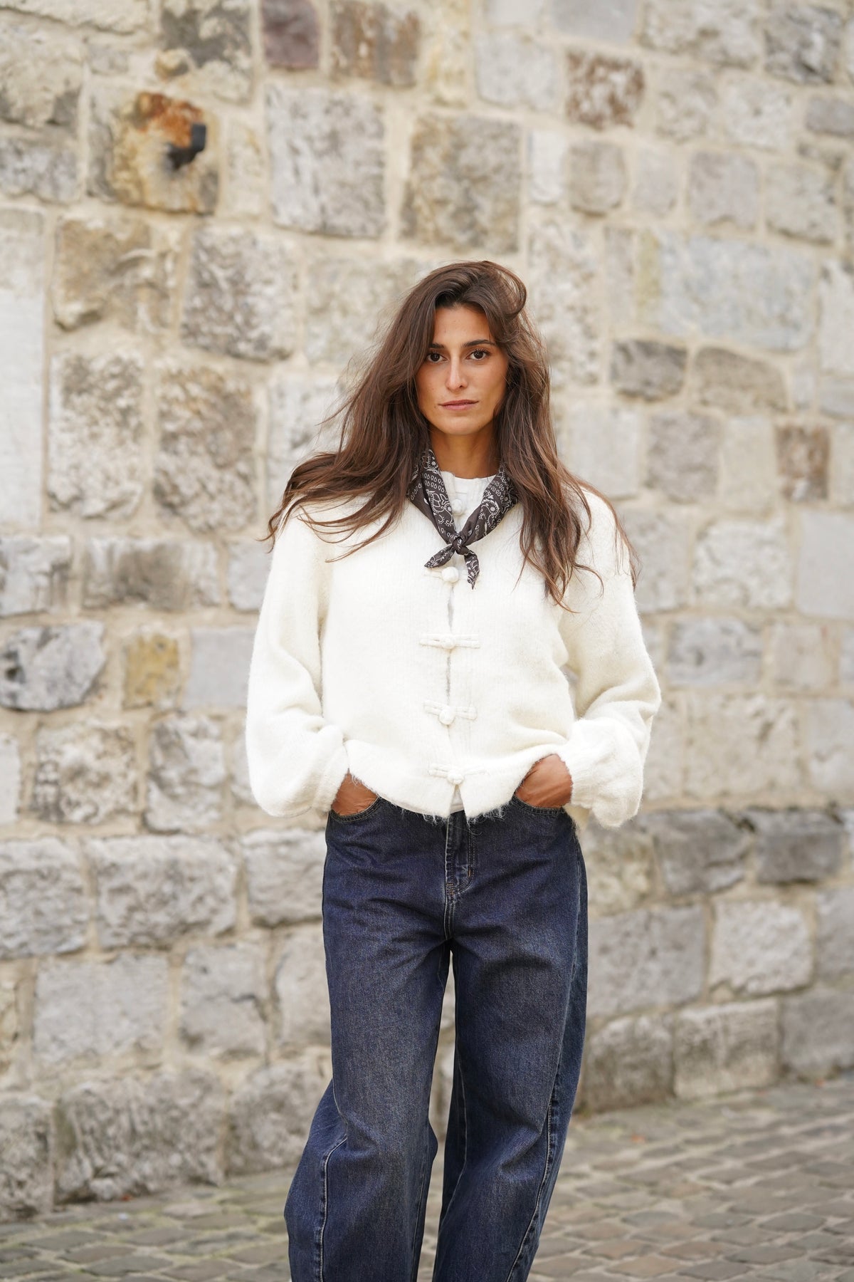 Gilet à noeuds Jules blanc