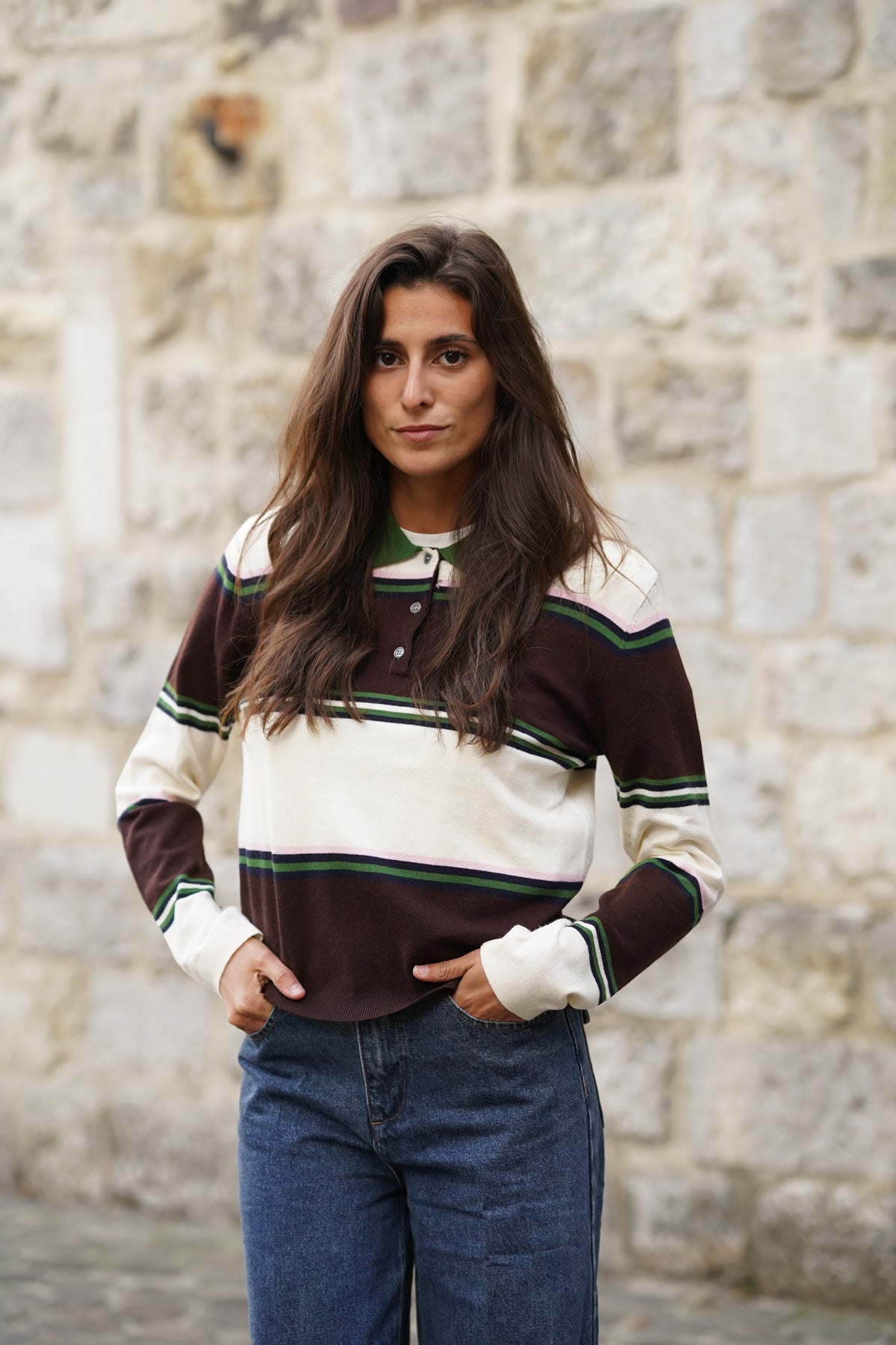 Polo manches longues Josh vert