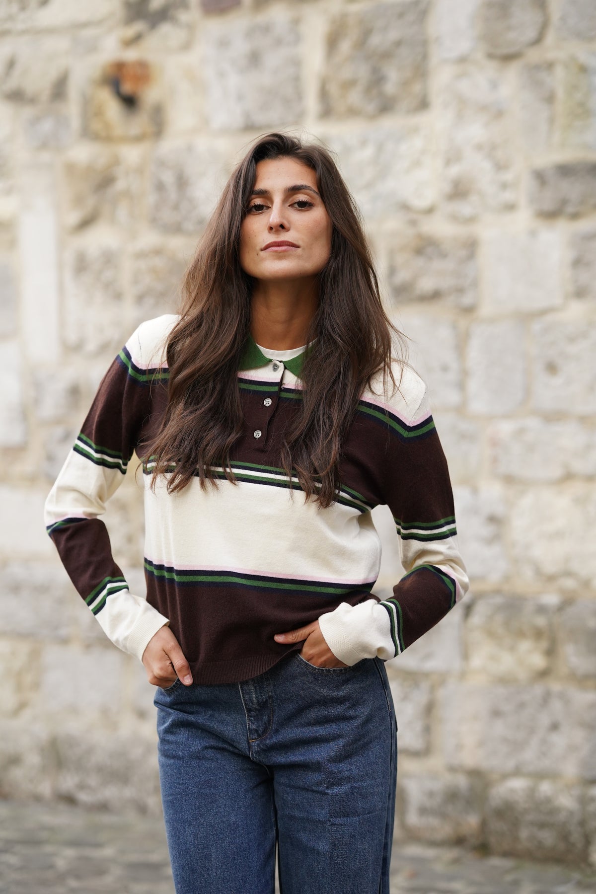 Polo manches longues Josh vert