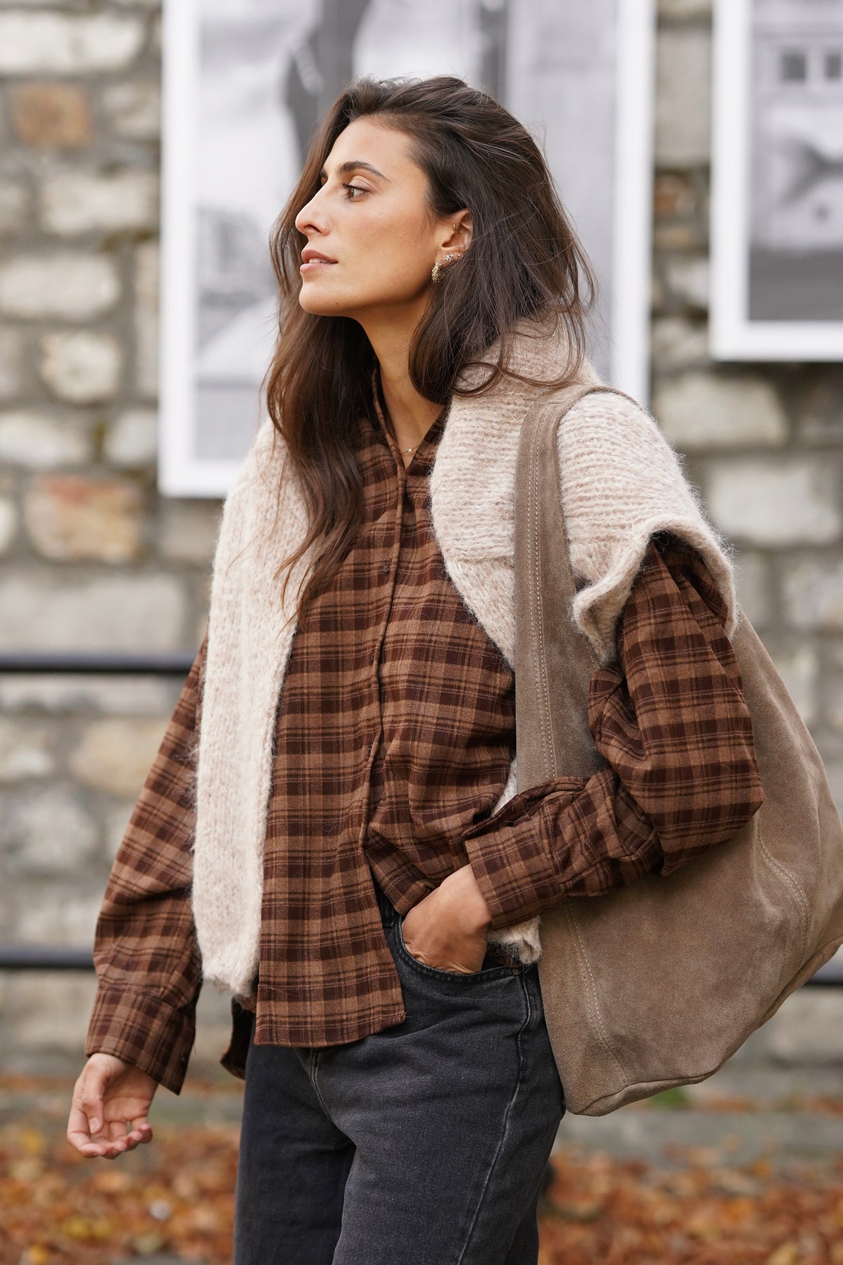 Chemise flanelle Brida camel