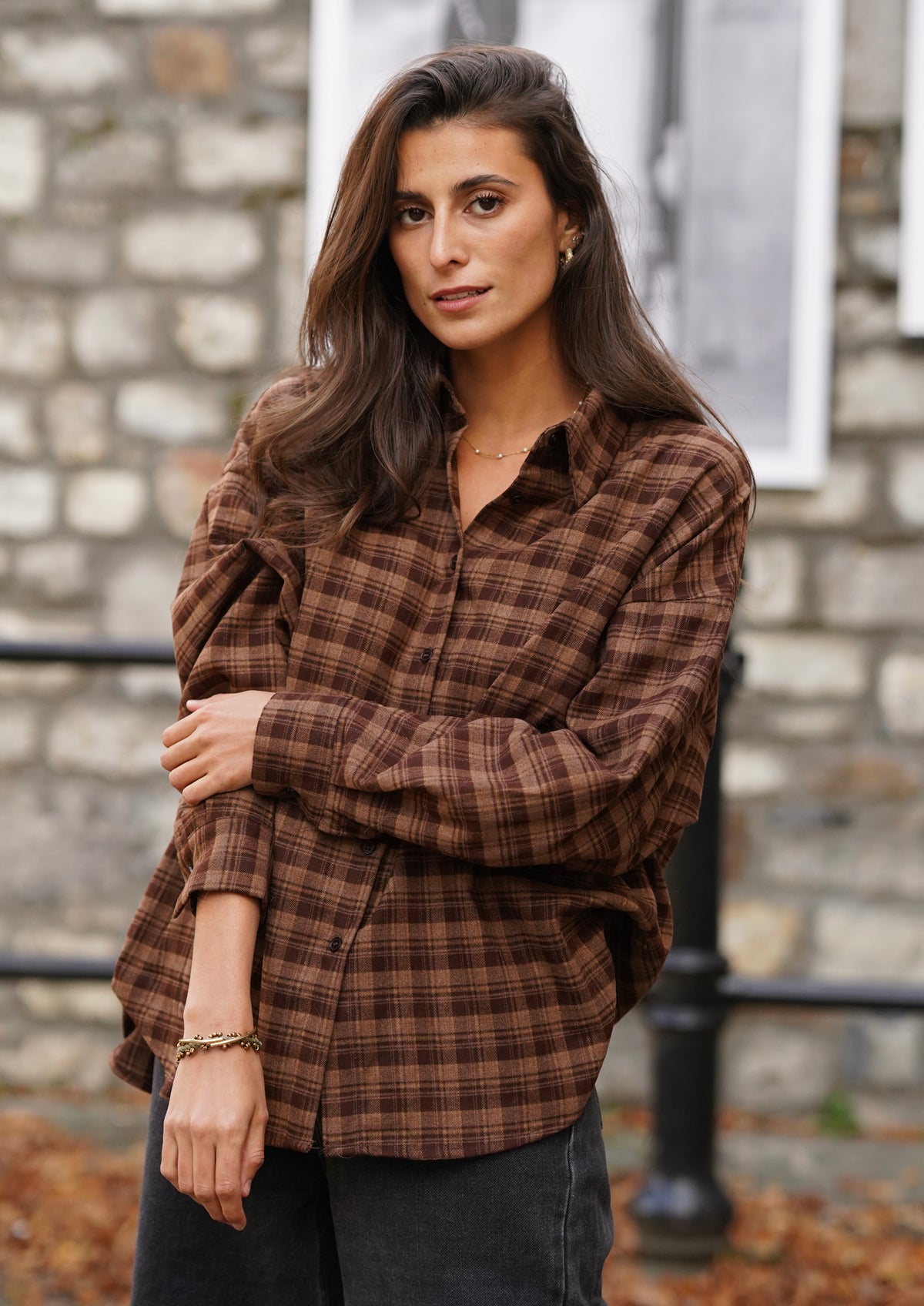 Chemise flanelle Brida camel