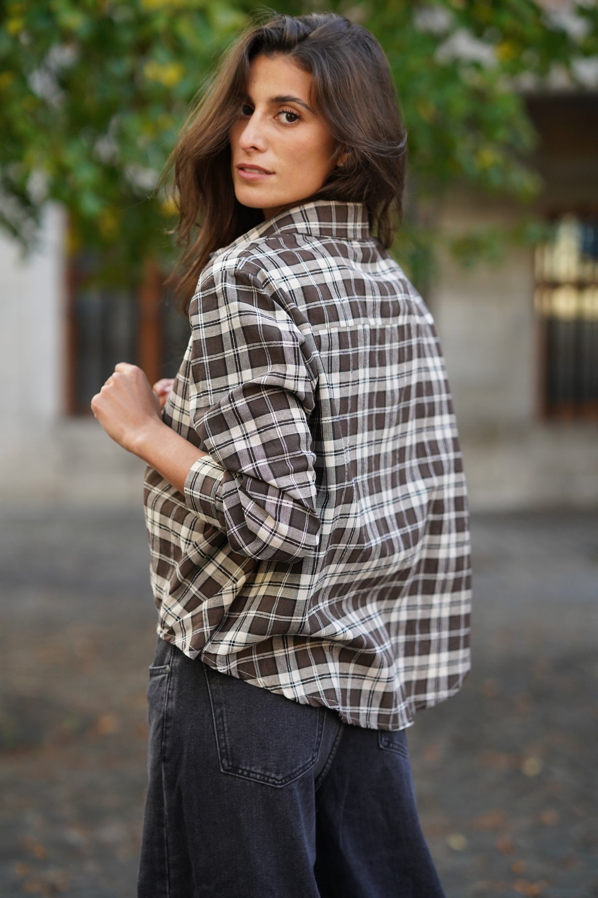 Chemise crop Isabelle choco
