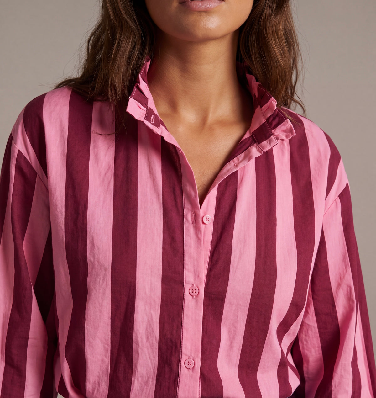 Chemise Margot rose ligné