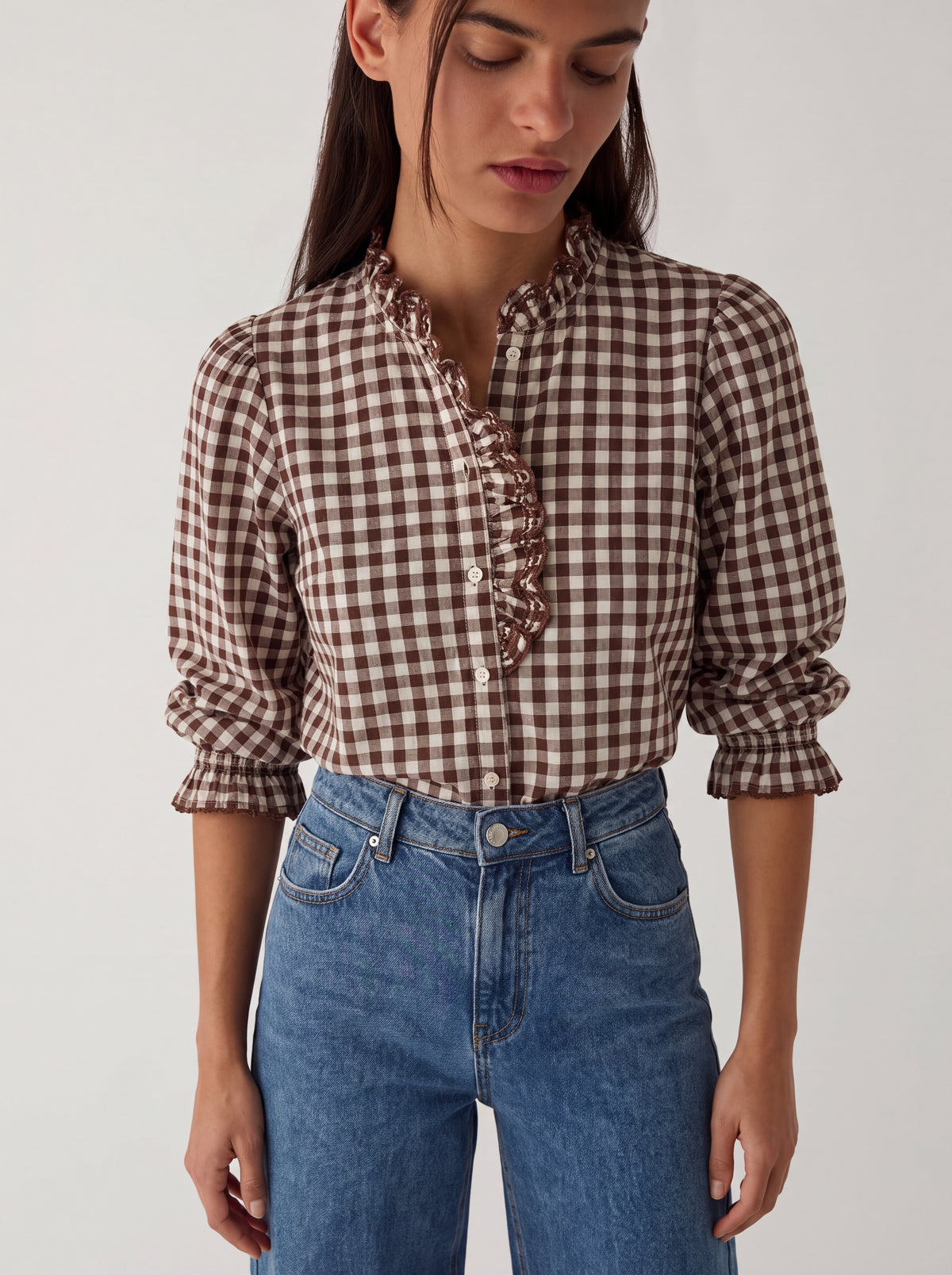Chemise Colette carreaux marron