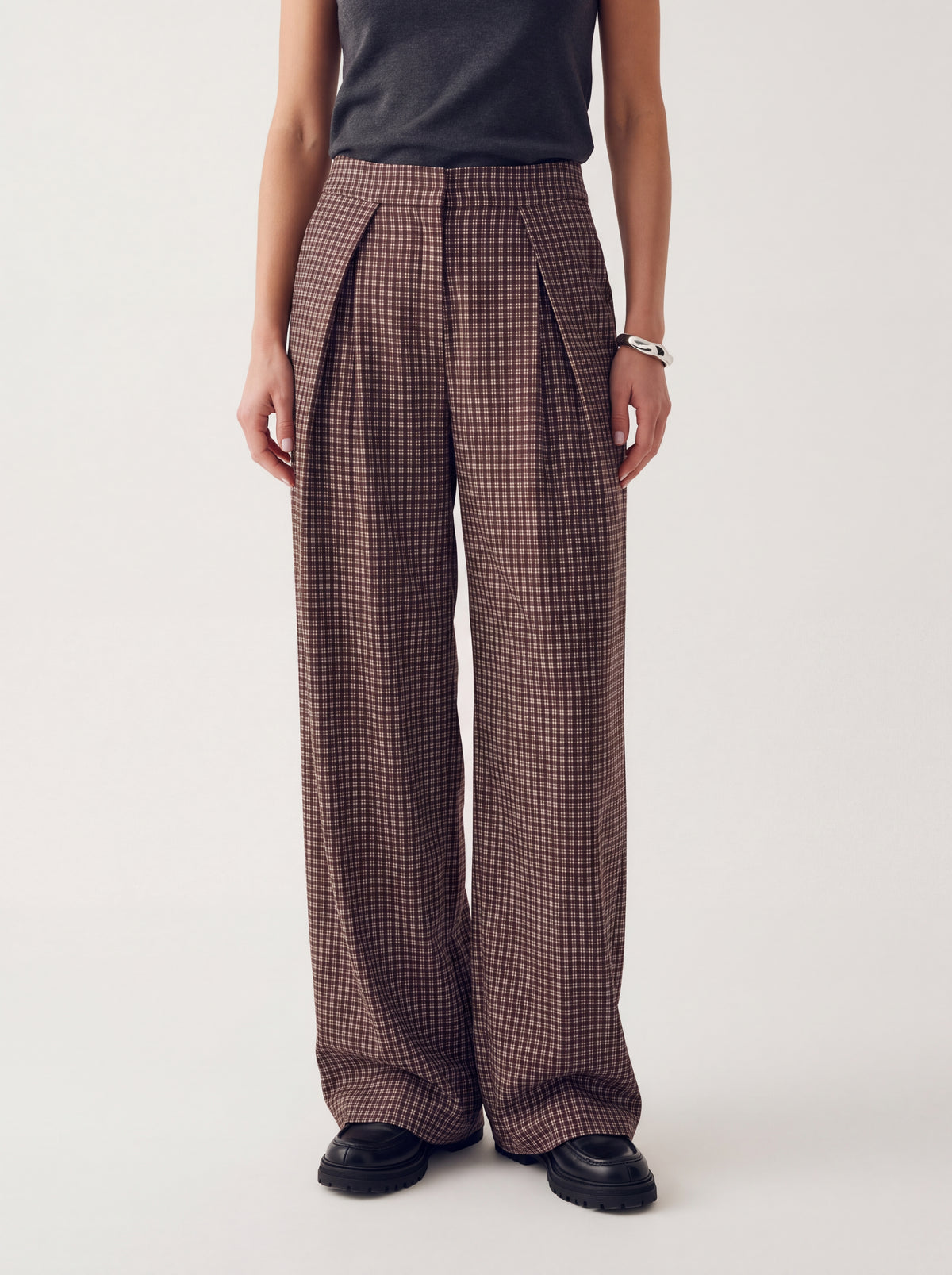 Pantalon Structuré Lauren marron
