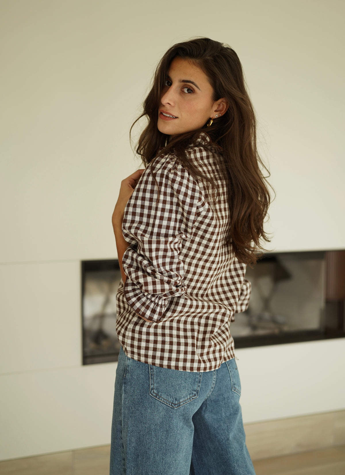 Chemise Colette carreaux marron