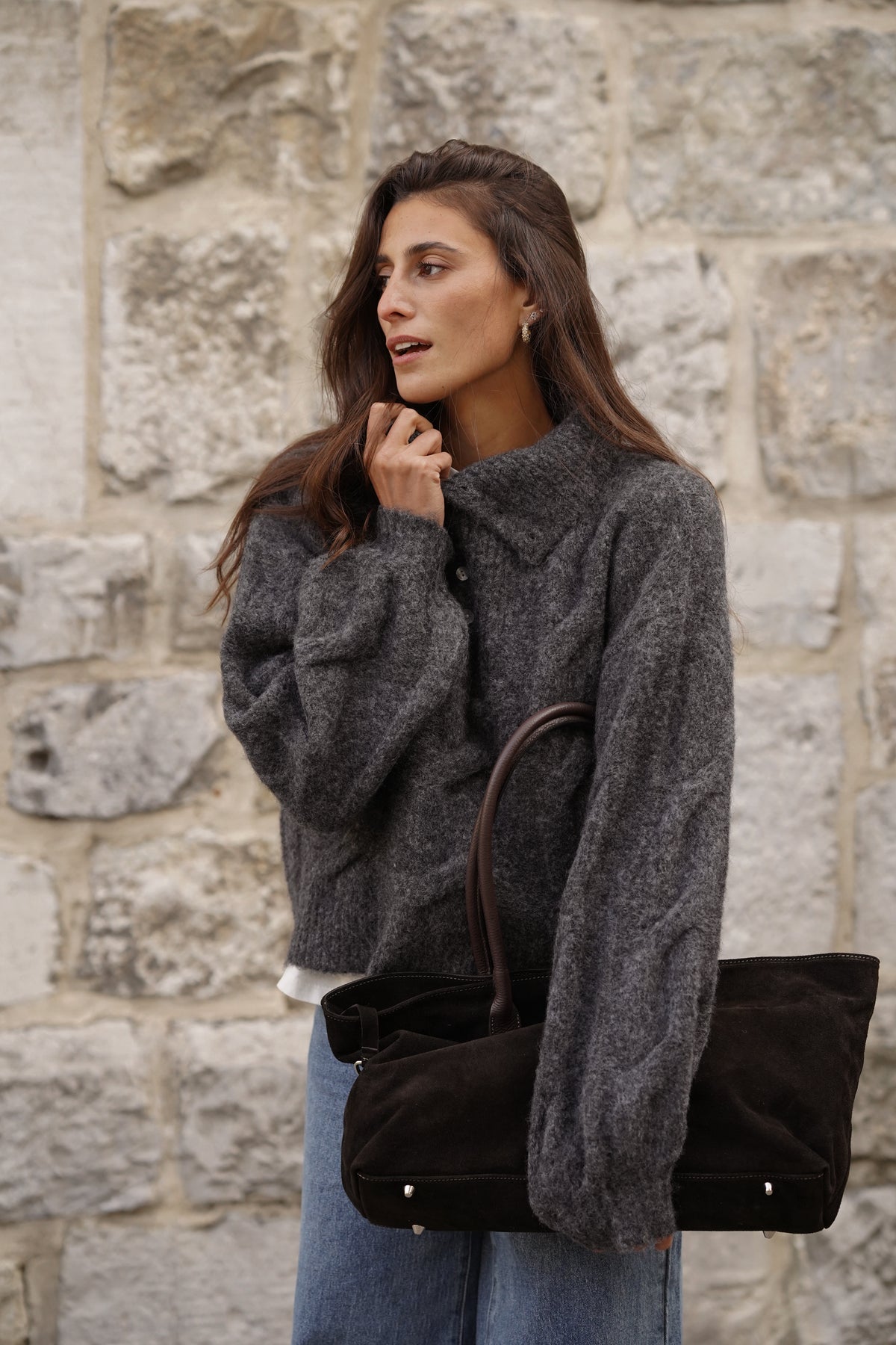 Pull col cheminée Nick gris