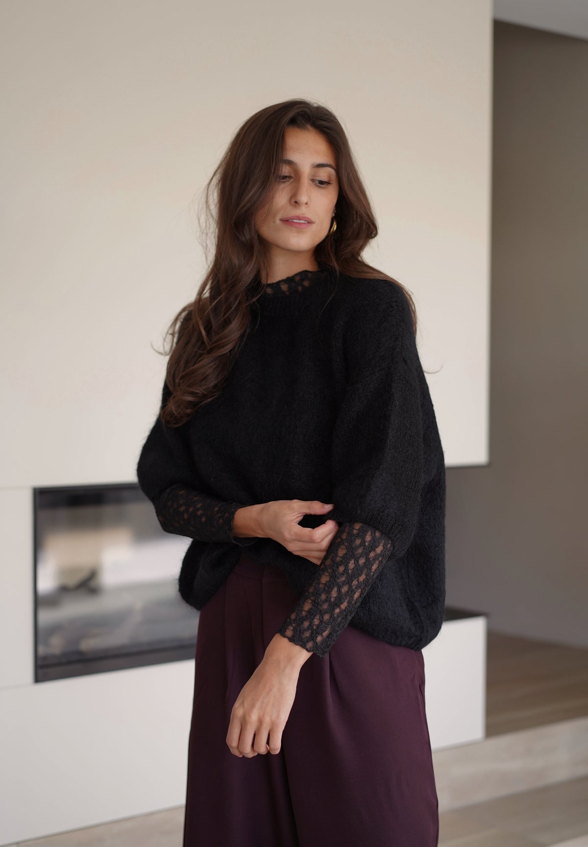 Pull manches larges Amel noir