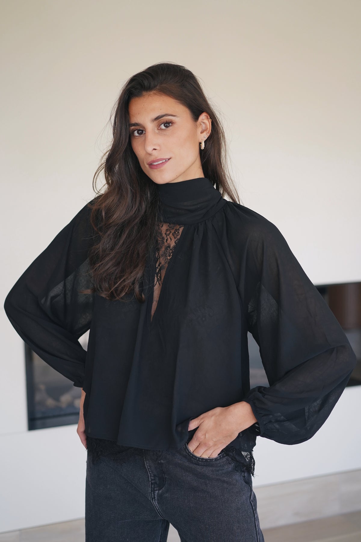 Blouse Irina dentelle noir