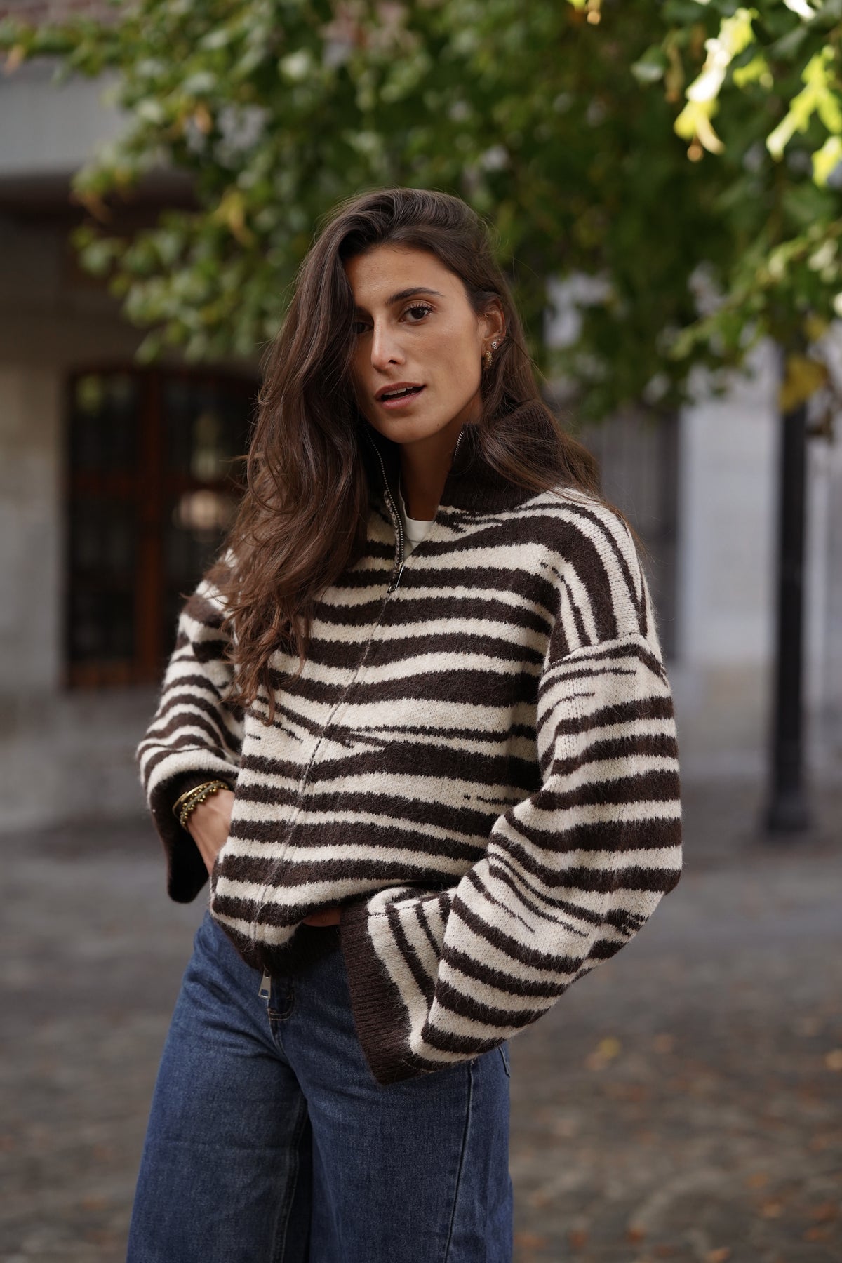 Gilet zip Marty imprimé zébre