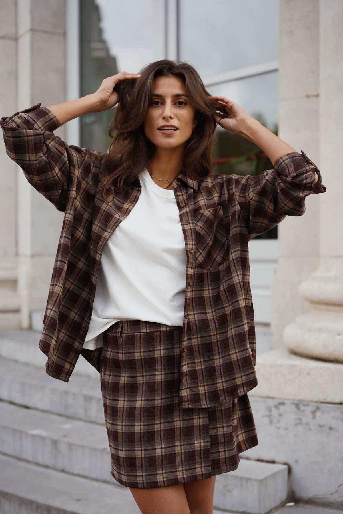 Chemise Elie carreaux marron