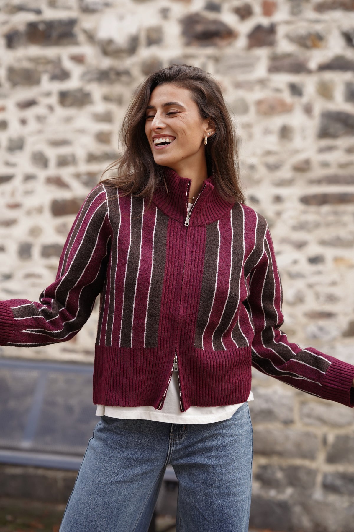 Gilet zip Seamus bordeaux