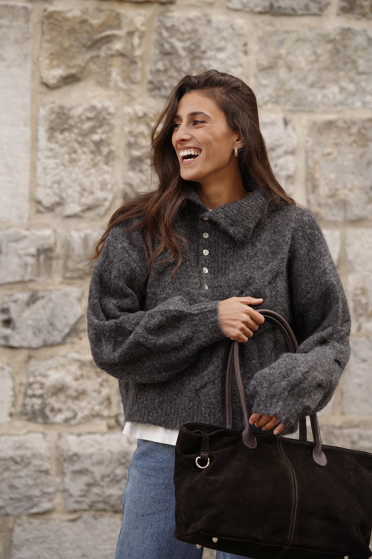 Pull col cheminée Nick gris
