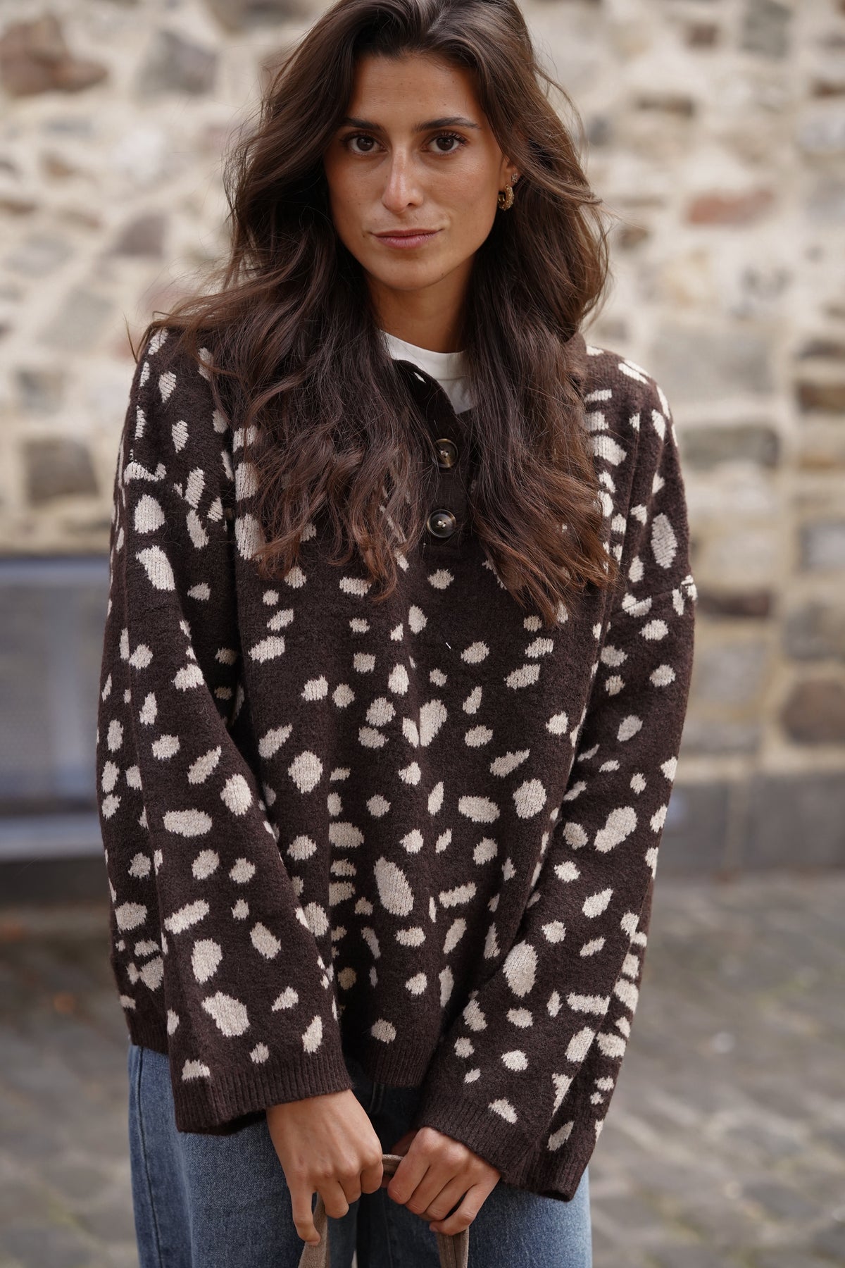 Pull Timmy imprimé marron