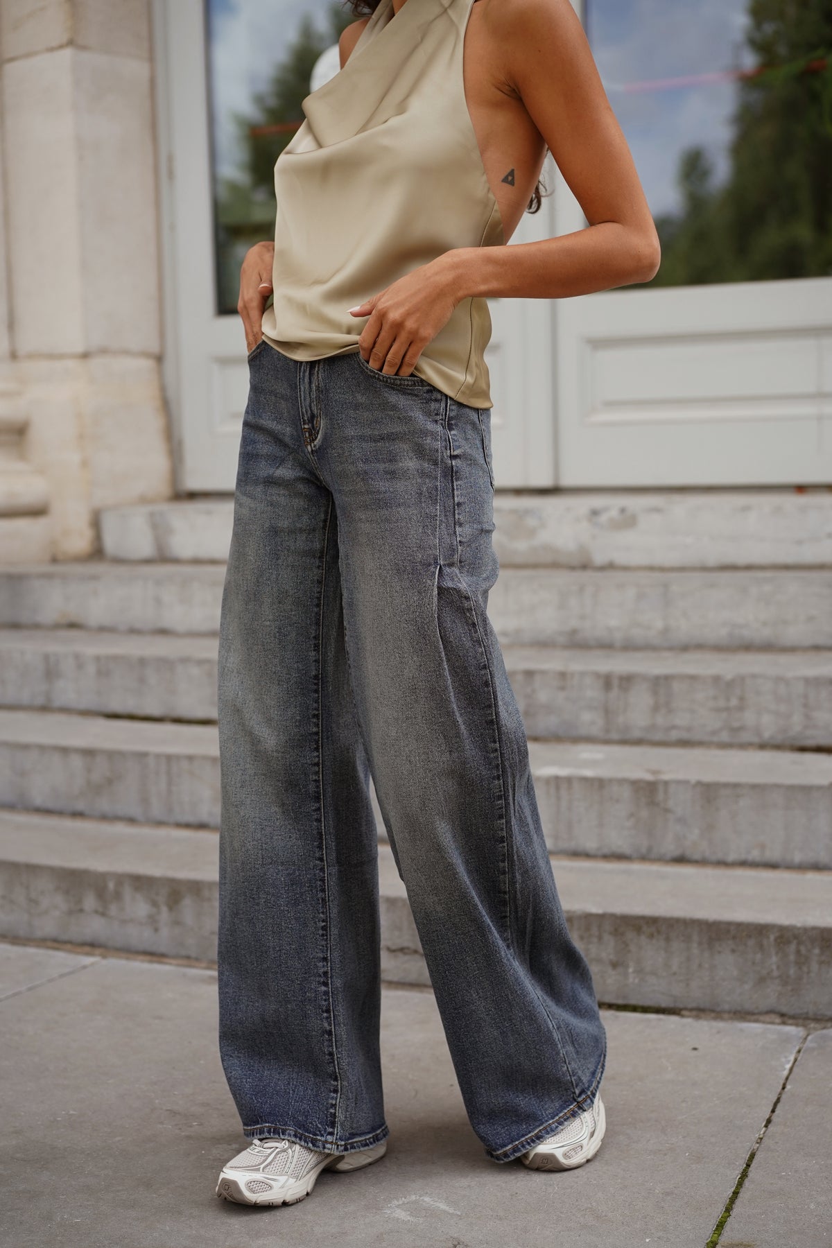 Jeans Evasé Marius bleu délavé