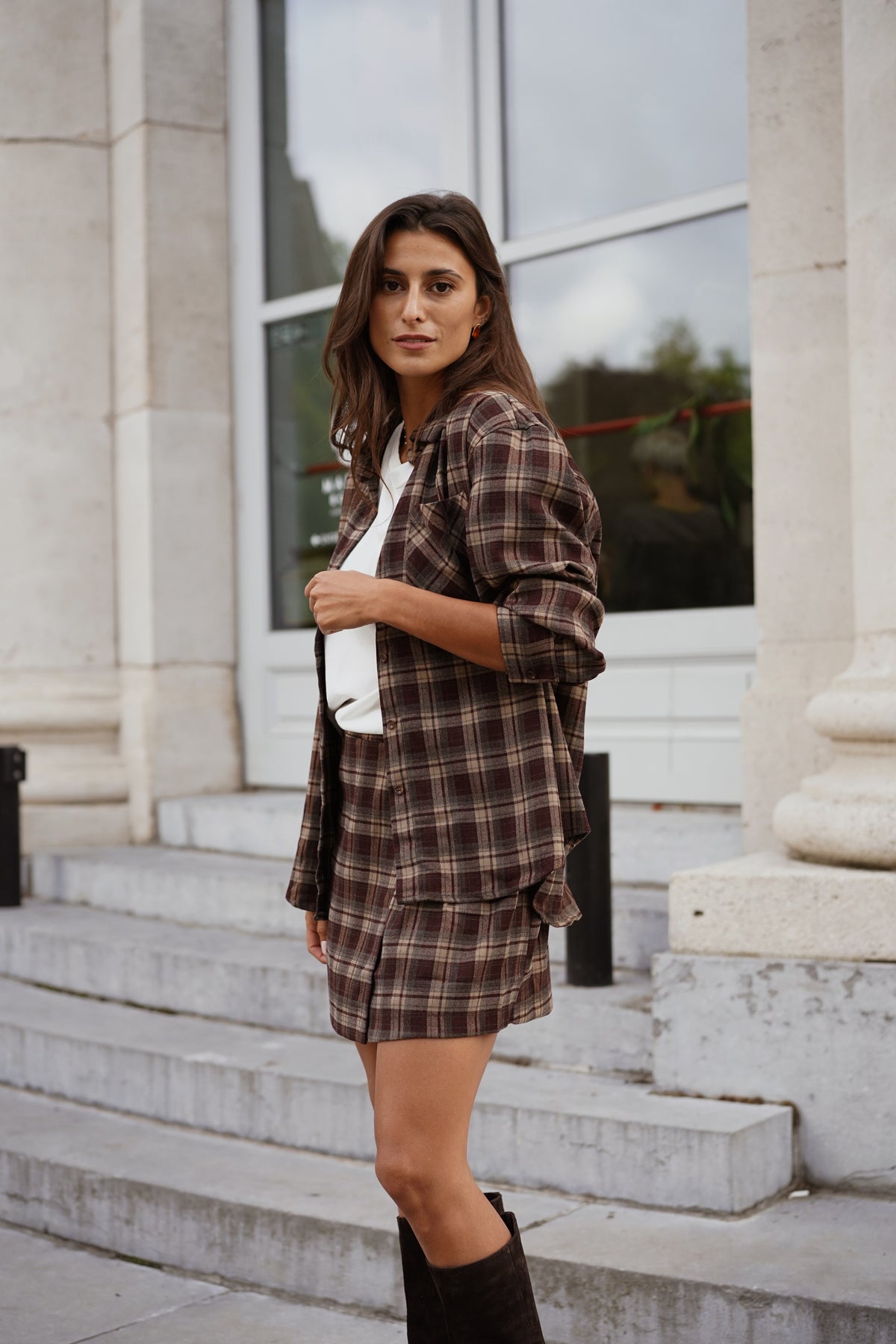 Chemise Elie carreaux marron