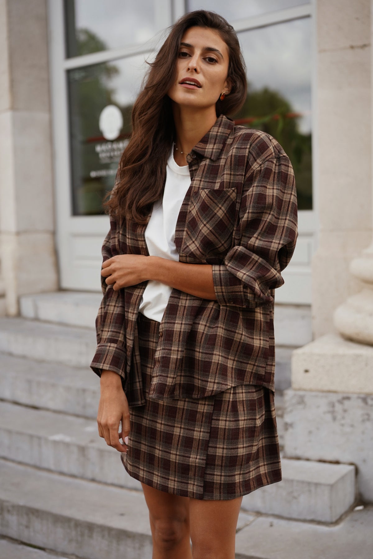 Chemise Elie carreaux marron