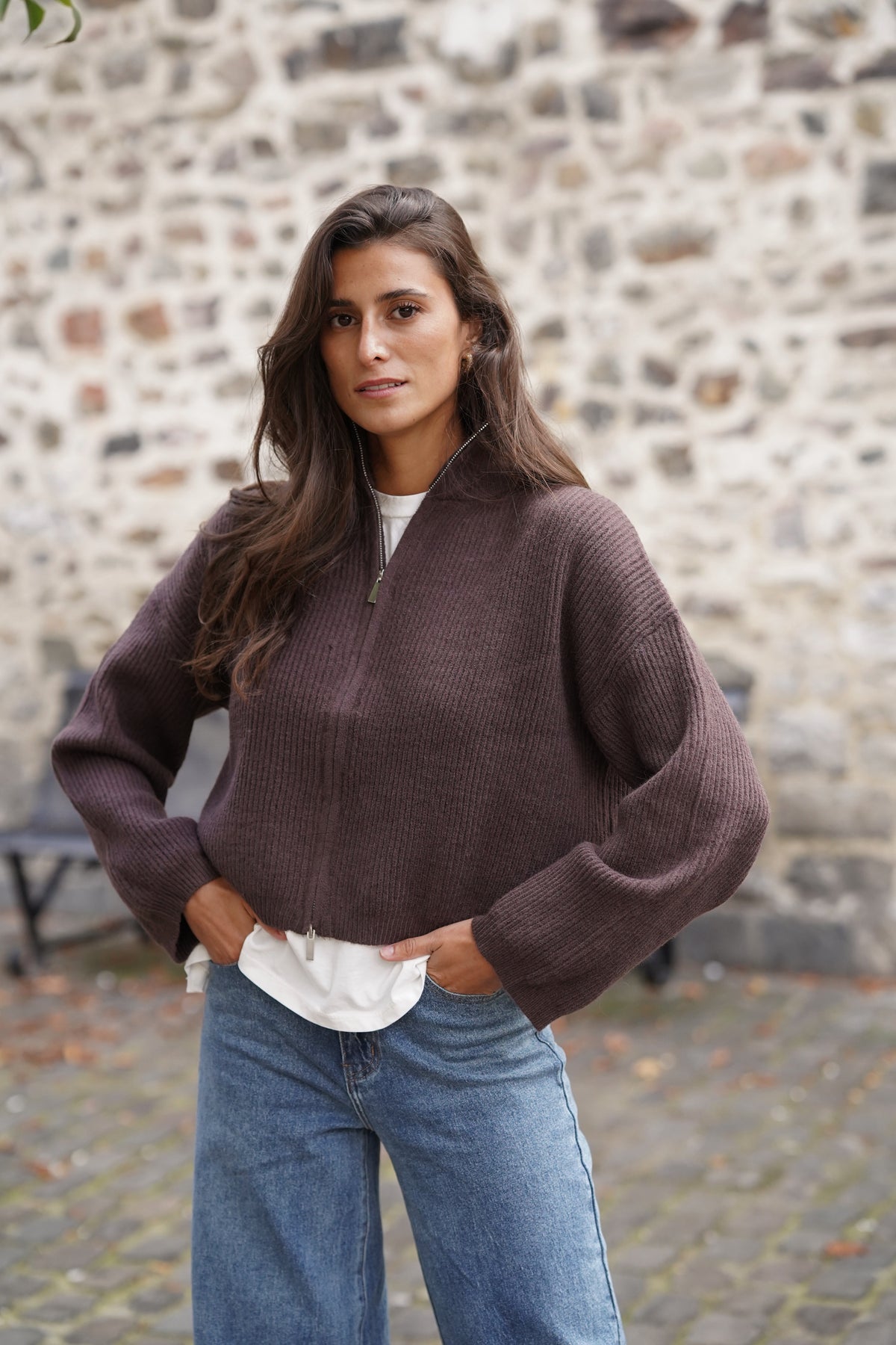 Gilet zippé Luke marron