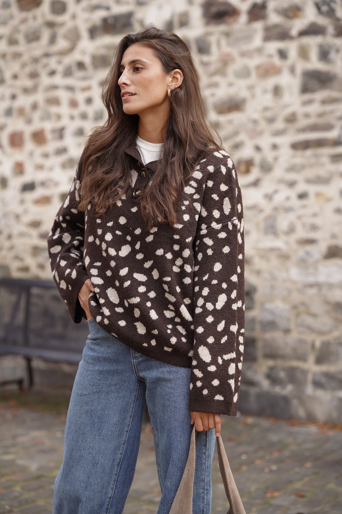 Pull Timmy imprimé marron