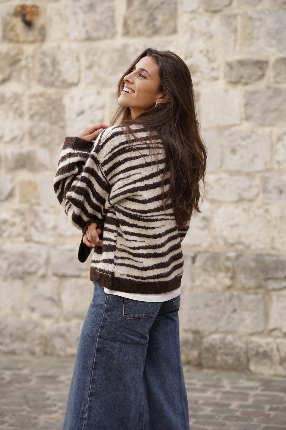 Pull Marty imprimé zébre