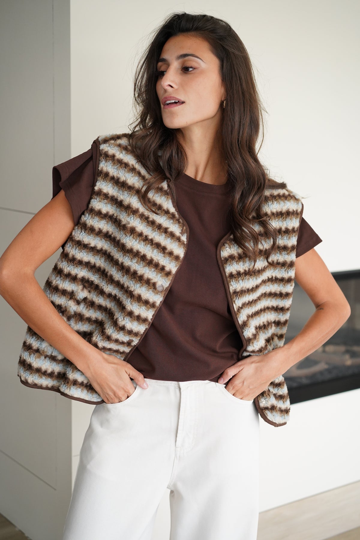 Gilet Sans Manches Erica marron