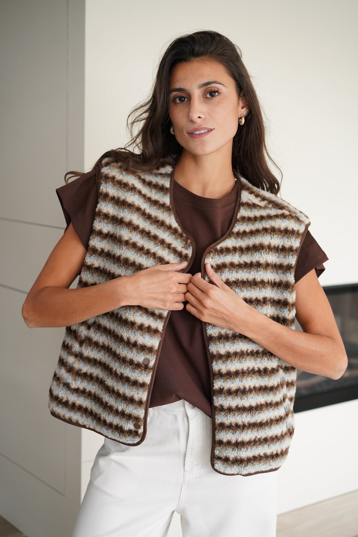 Gilet Sans Manches Erica marron