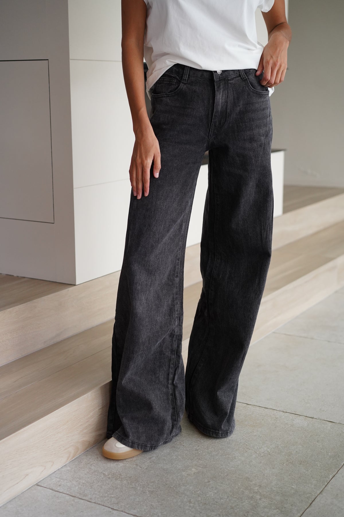 Jeans Evasé Marius gris foncé