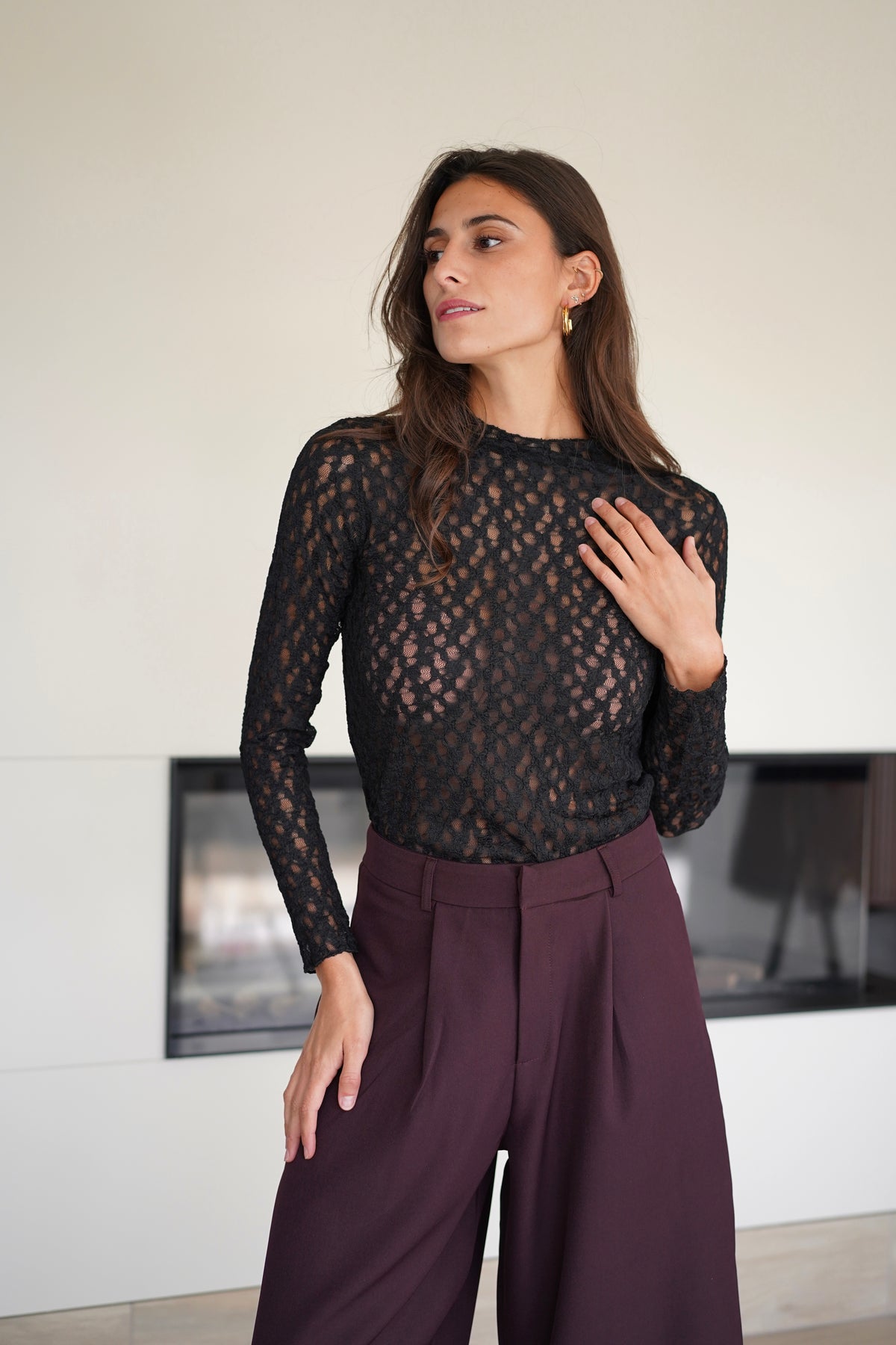 Top Dentelle Adrien noir