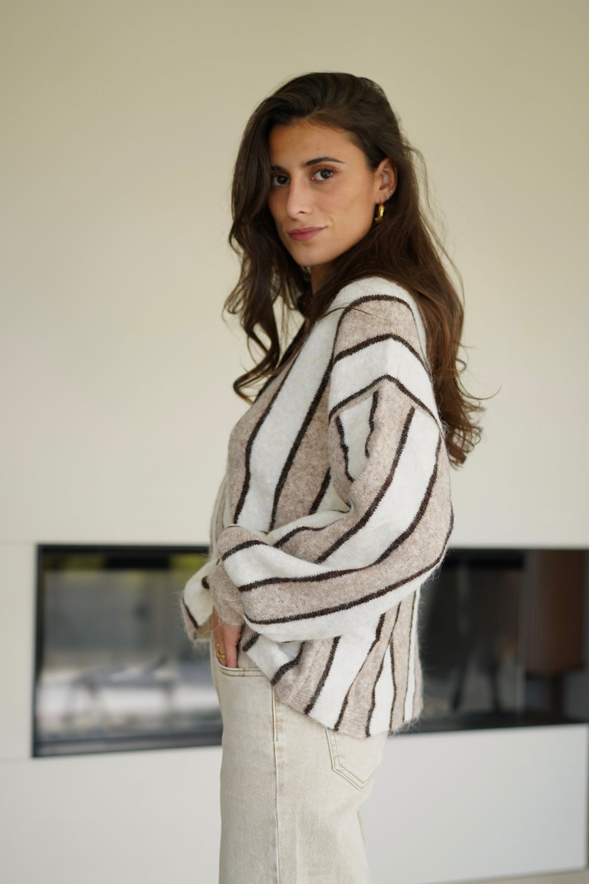 Pull Col Polo Brian crème