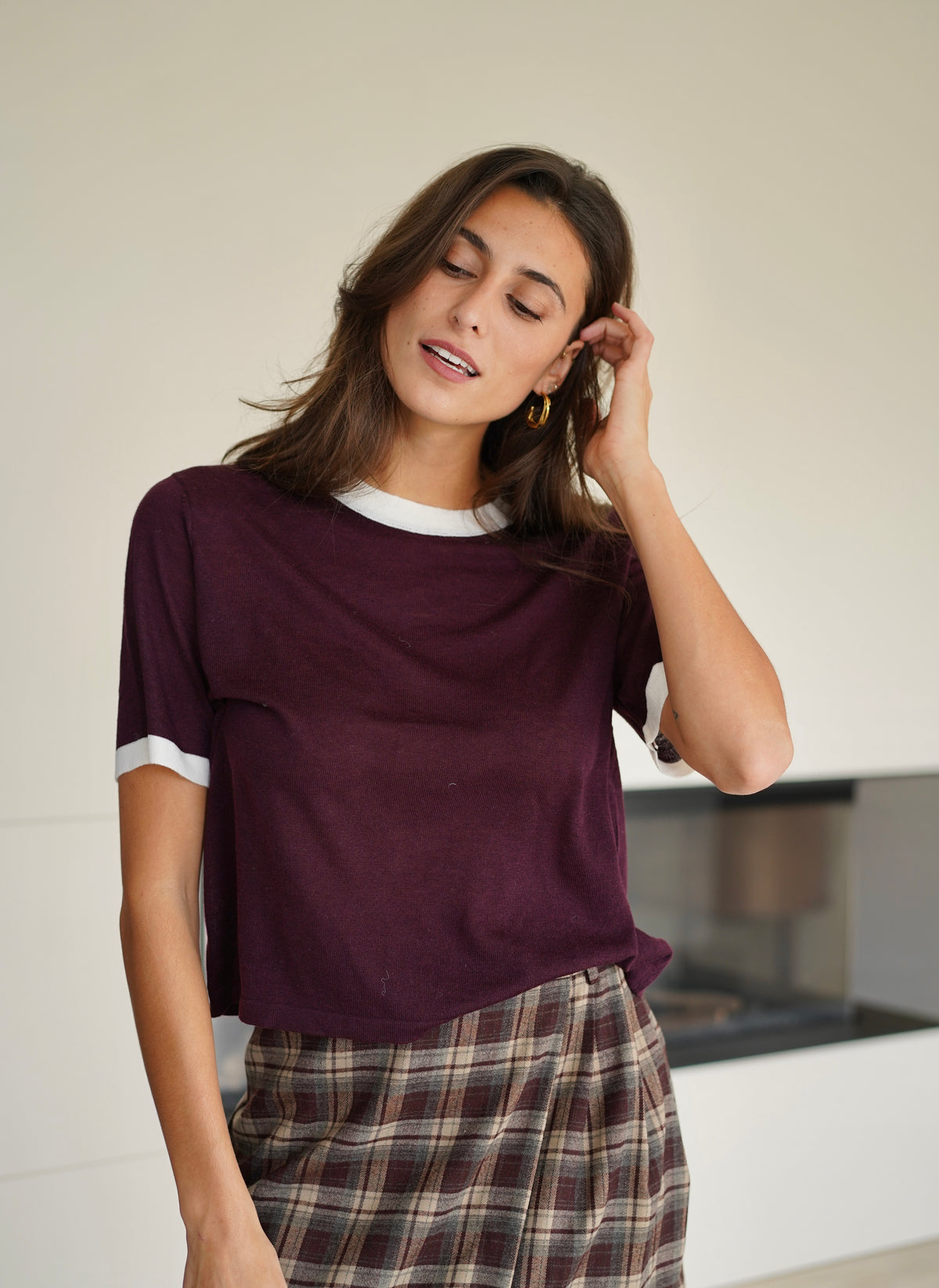 T-shirt Eddy Mailles bordeaux