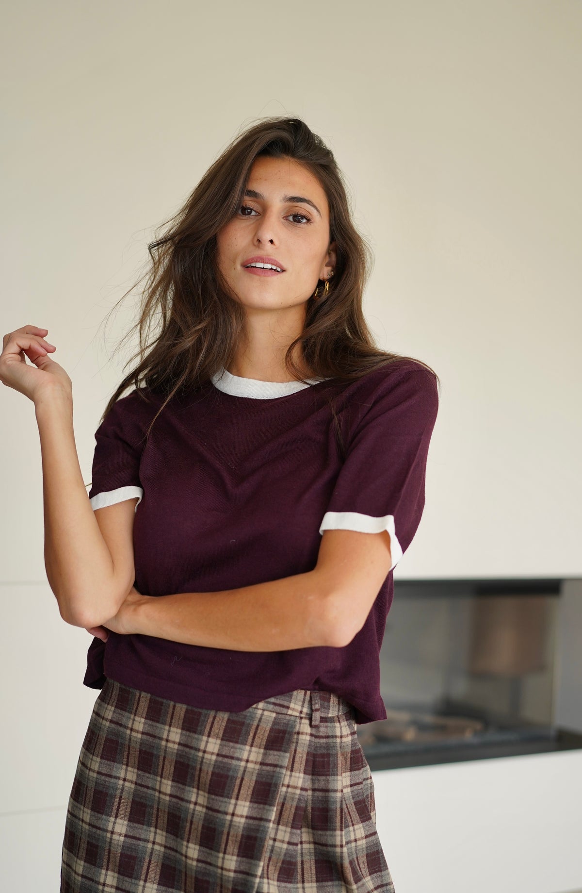 T-shirt Eddy Mailles bordeaux