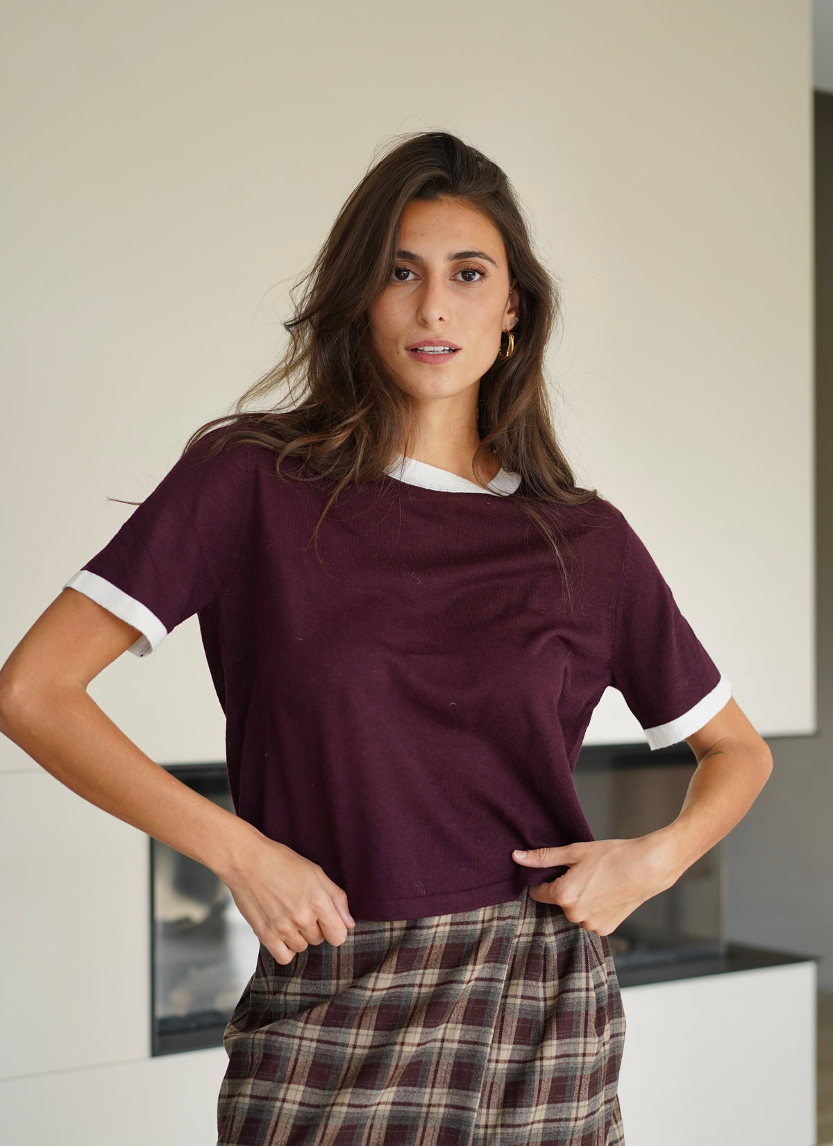 T-shirt Eddy Mailles bordeaux