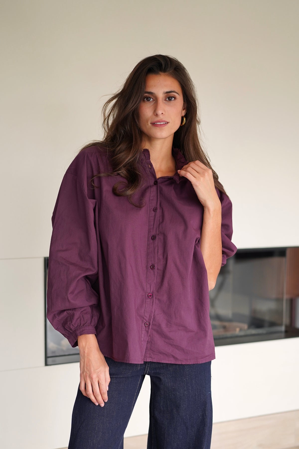 Chemise Léa bordeaux