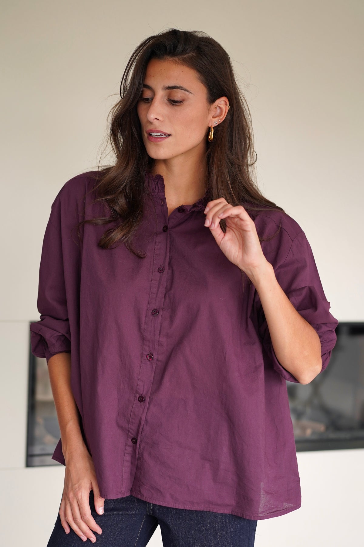 Chemise Léa bordeaux
