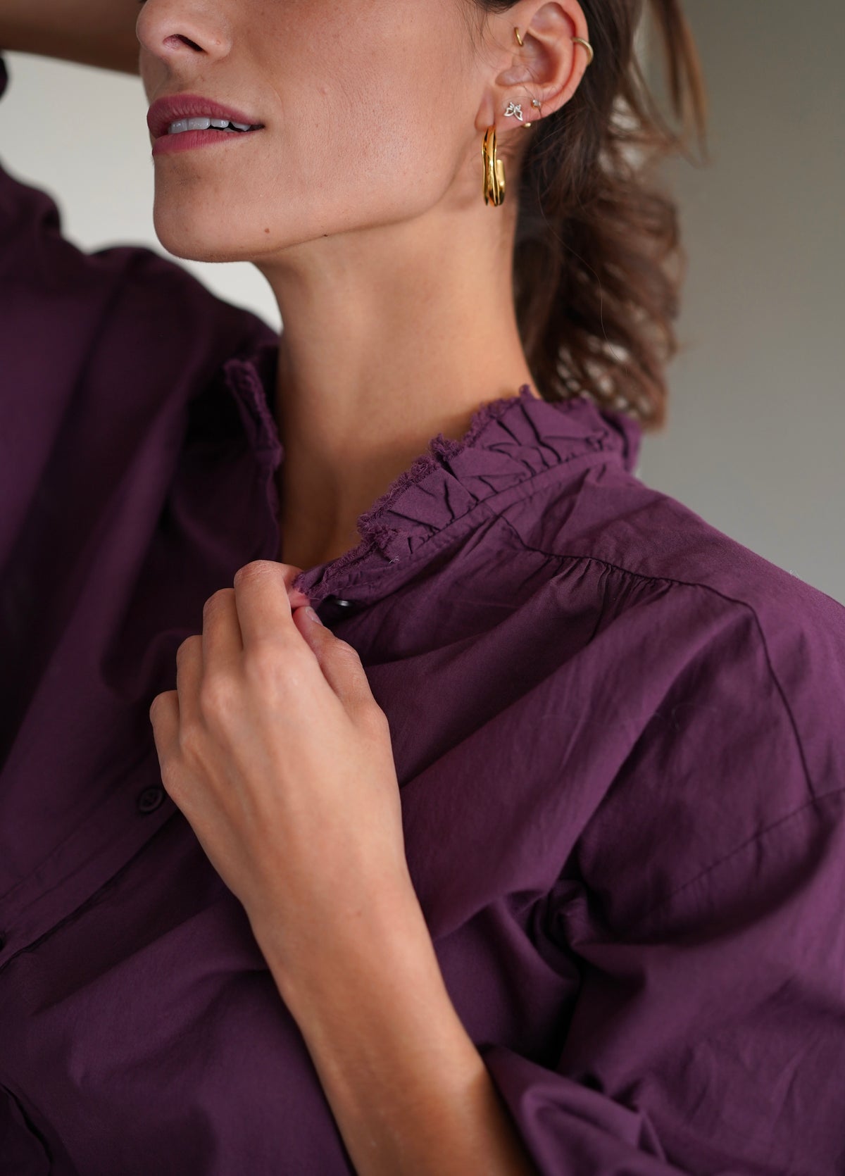 Chemise Léa bordeaux