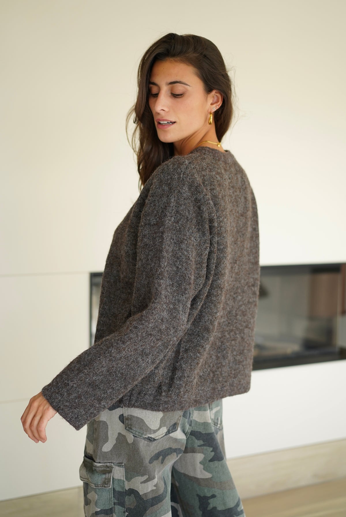 Gilet à noeuds Fanny marron