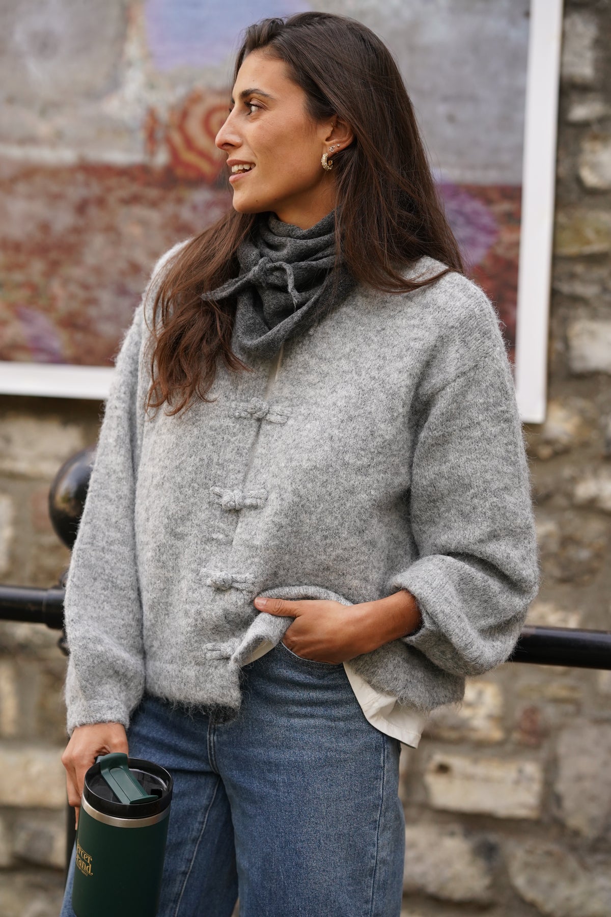 Gilet à noeuds Jules gris