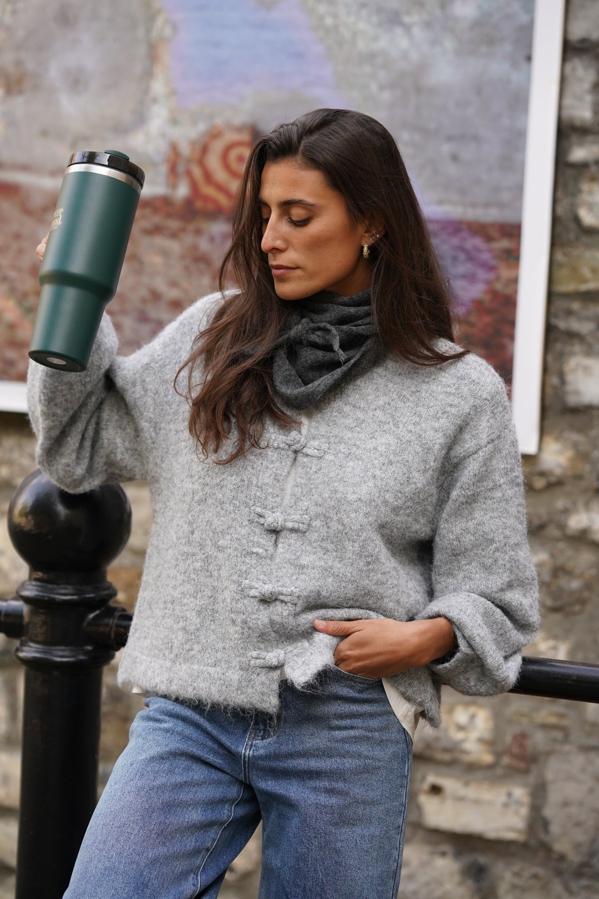 Gilet à noeuds Jules gris