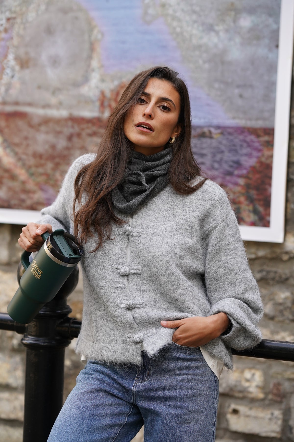 Gilet à noeuds Jules gris