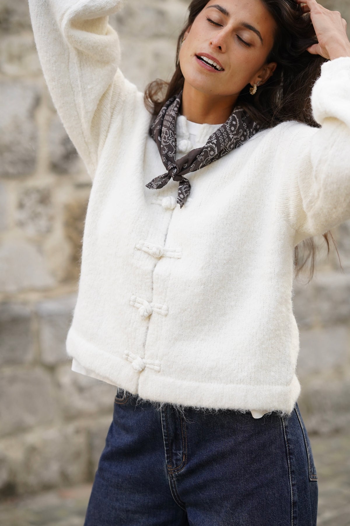 Gilet à noeuds Jules blanc