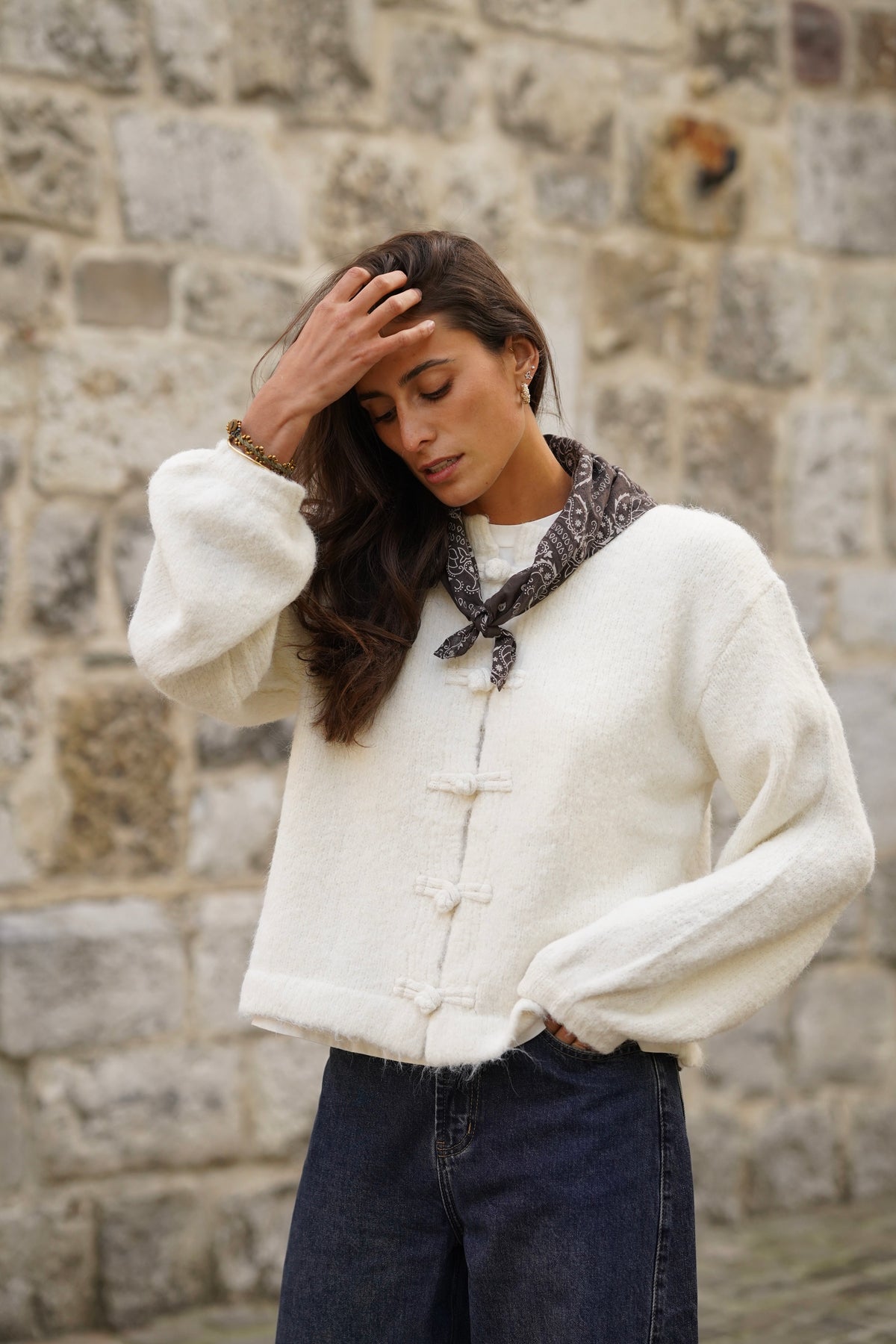 Gilet à noeuds Jules blanc