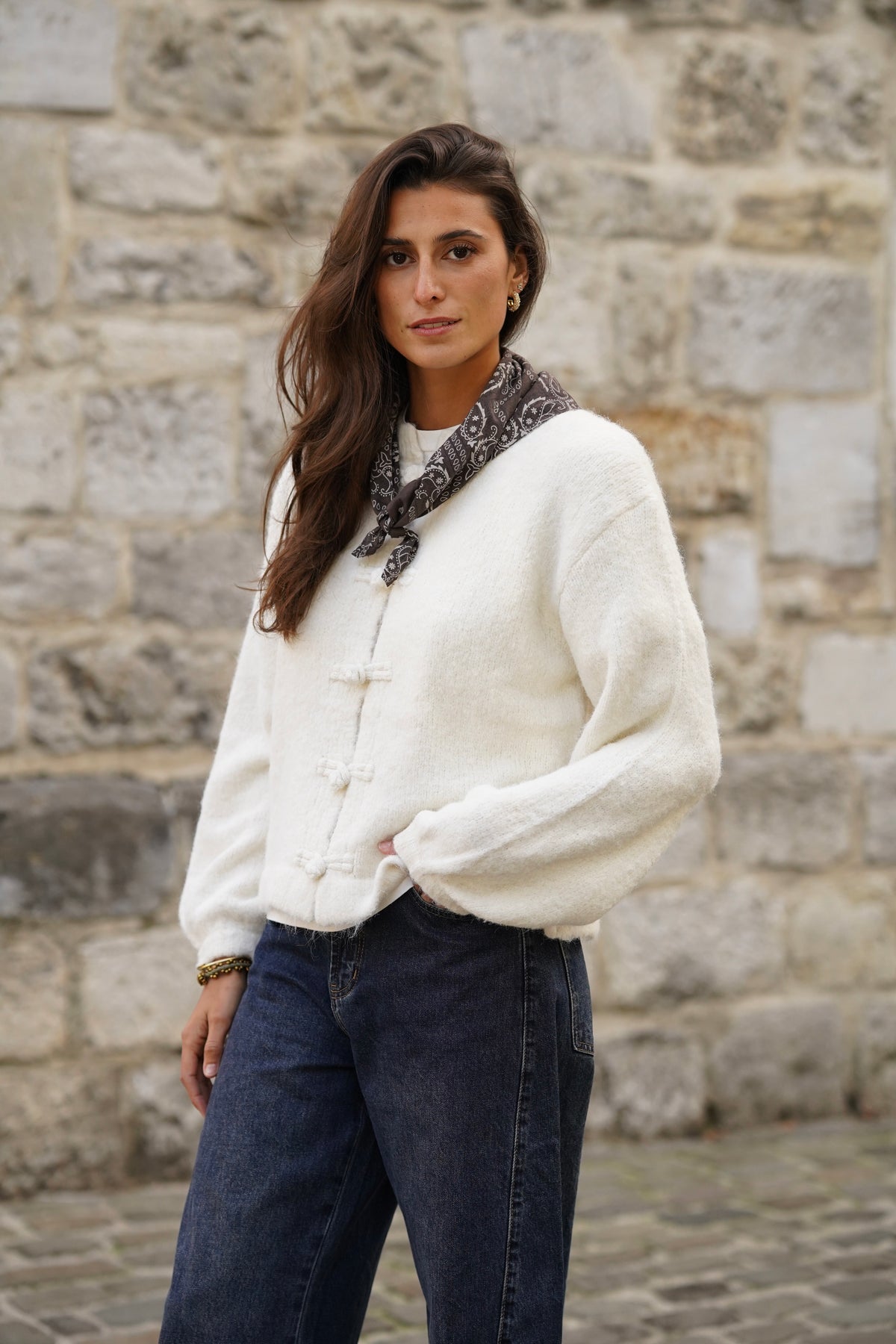 Gilet à noeuds Jules blanc
