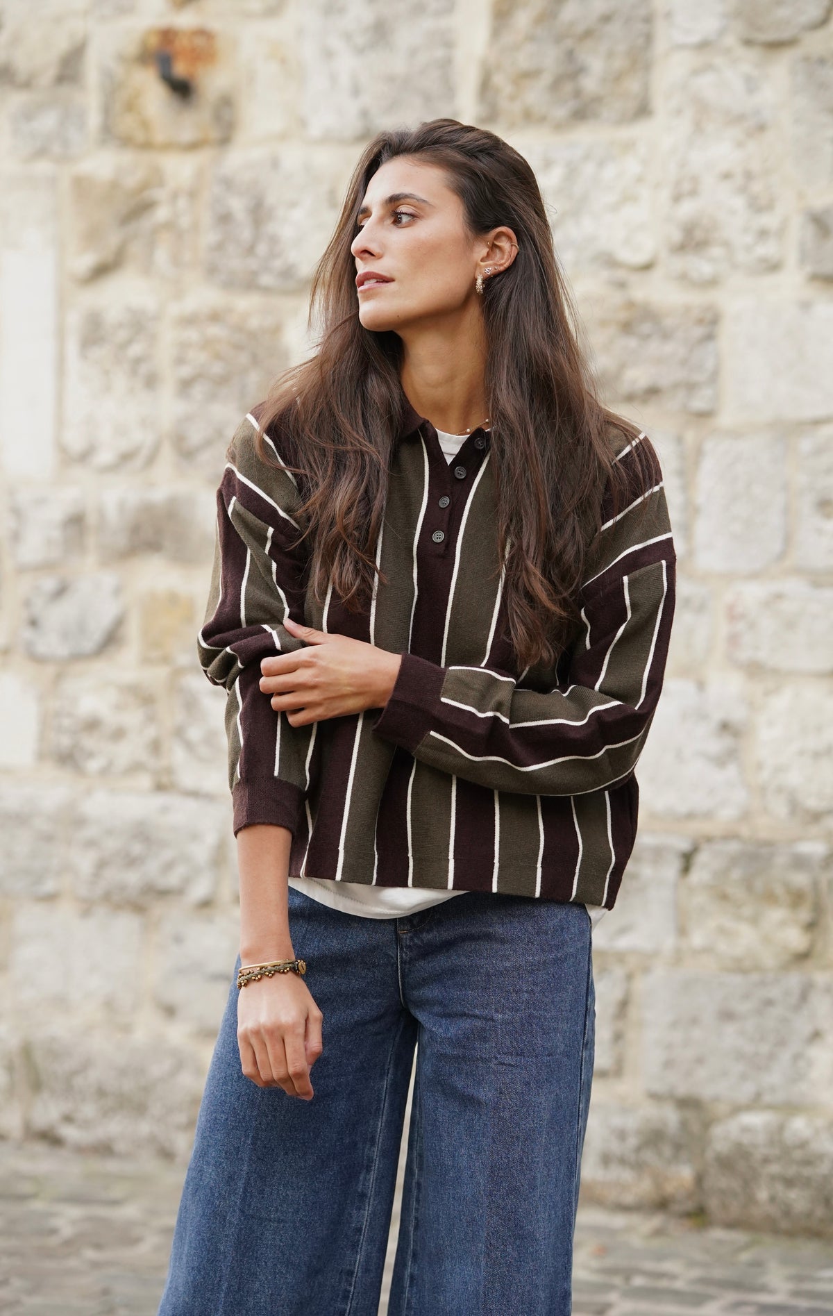 Pull col polo David kaki
