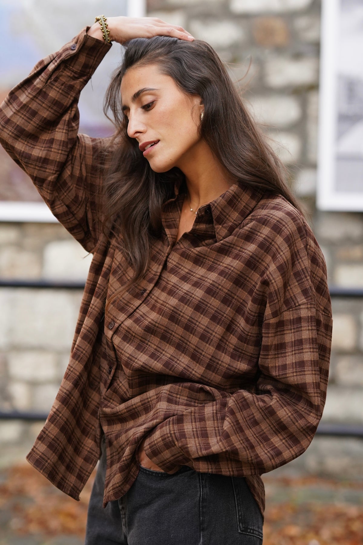 Chemise flanelle Brida camel